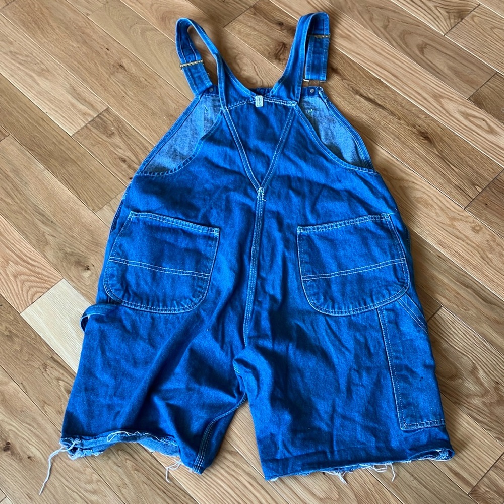 Women's Blue Denim Jumpsuit with Smiley Patch - Picture 6 of 12